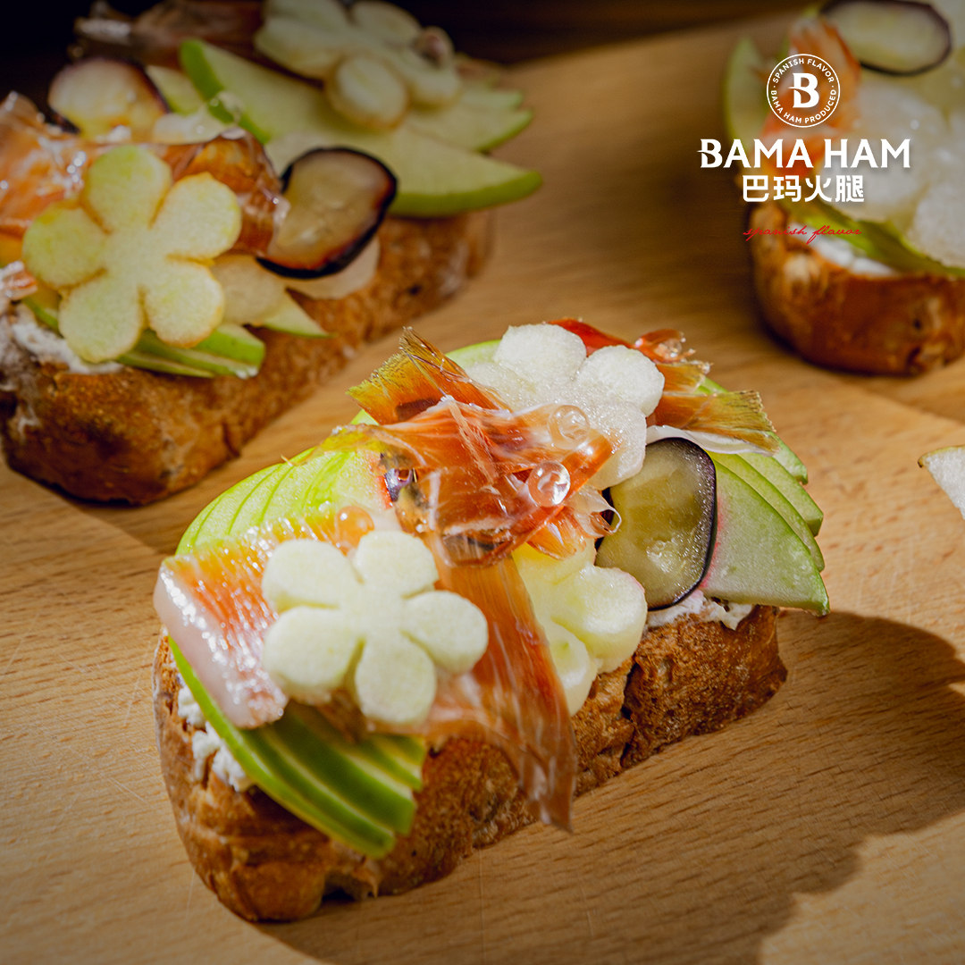 巴瑪火腿蘋果開放三明治 